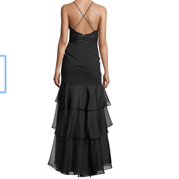 Aidan Mattox sleeveless tiered chiffon gown - Picture 2 of 2